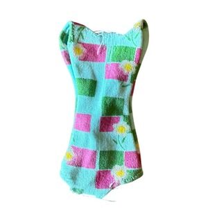 Vintage Mattel Francie Barbie Swimsuit Pink Green One Piece Swimwear 1965